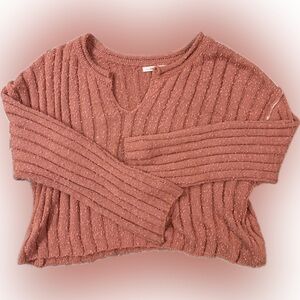 Timing V neck sweater crop top, size S